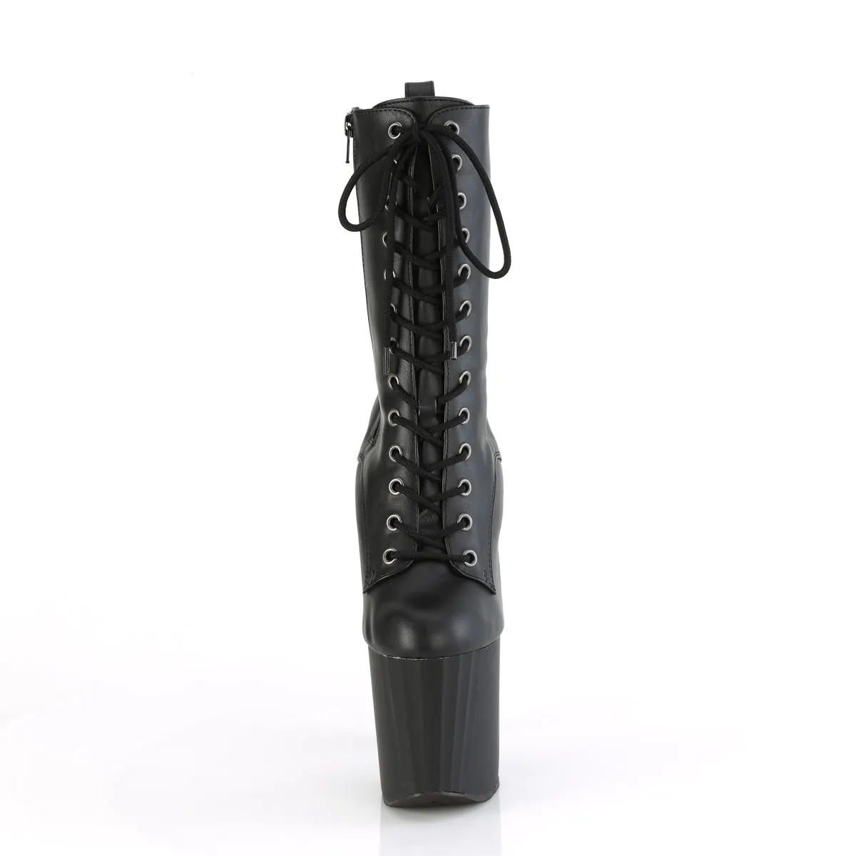 7 Inch Heel ENCHANT-1040 Black Pu Best Work Boots For Farm