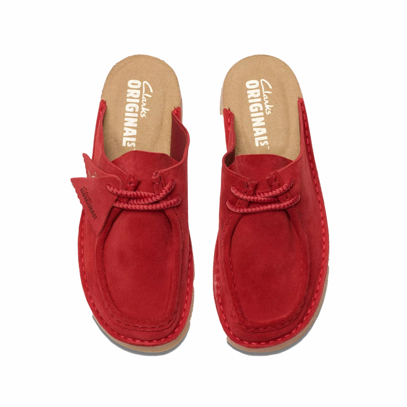 Clarks Originals Womens DSRT Nomad Mule Red Suede Performance Packable Shoe Design