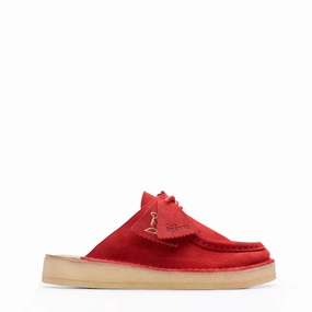 Practical Wear Clarks Originals Womens DSRT Nomad Mule Red Suede