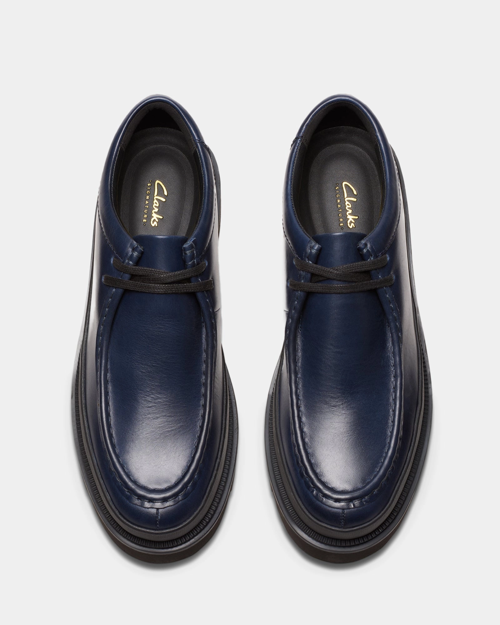 Badell Seam Navy Leather Timeless Edge Elastic Material