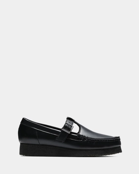 Wallabee Tbar Blk Hishine Lea Light Impact Arch   Support