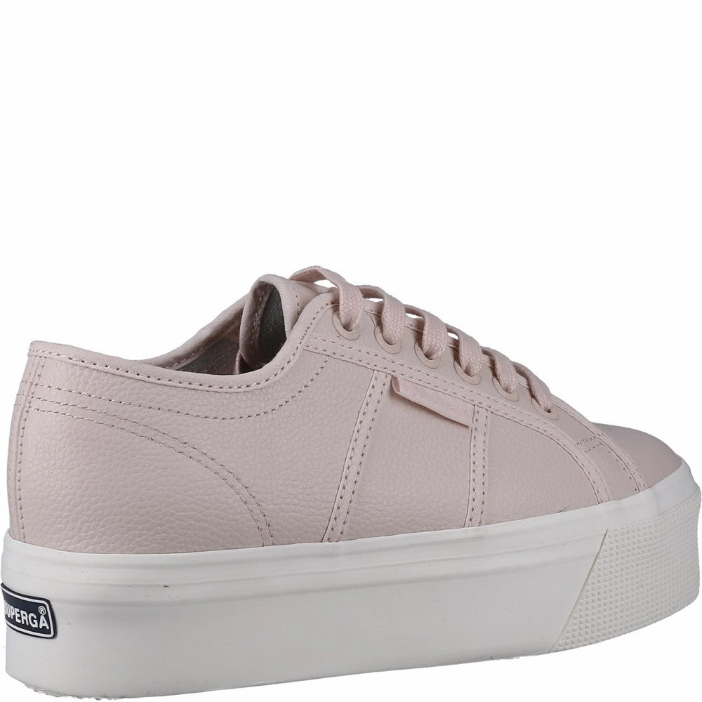 Superga 2790 Tumbled Leather Trainer windy days