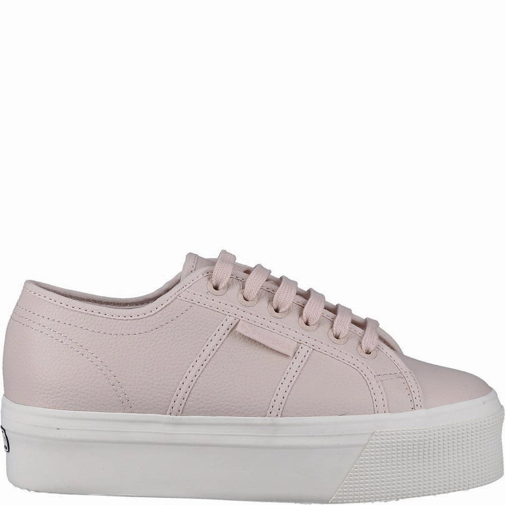 Superga 2790 Tumbled Leather Trainer running in solid colors