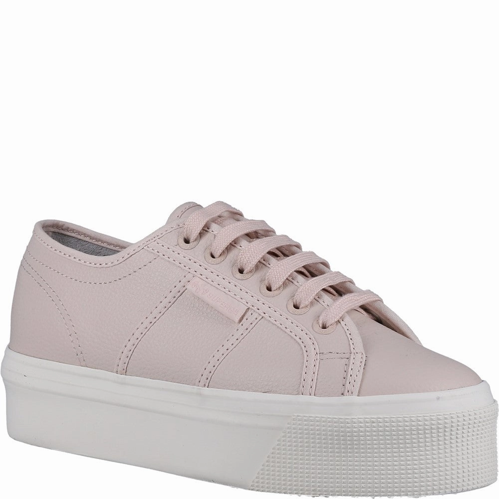 Superga 2790 Tumbled Leather Trainer Long Wear Stretchable Tongue