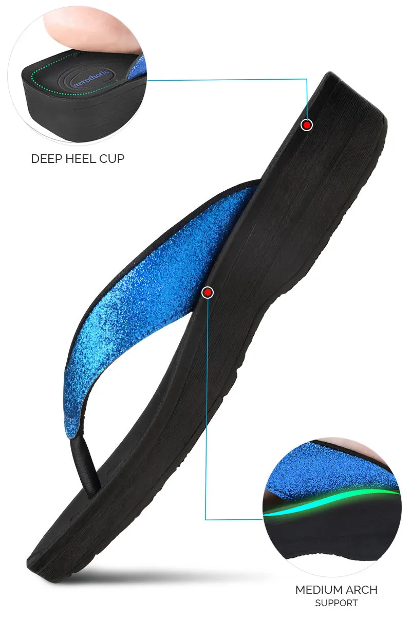 Aerothotic - Crystal Mist Women's Comfortable Flip-Flops Sandal Flat Sandals With Straps