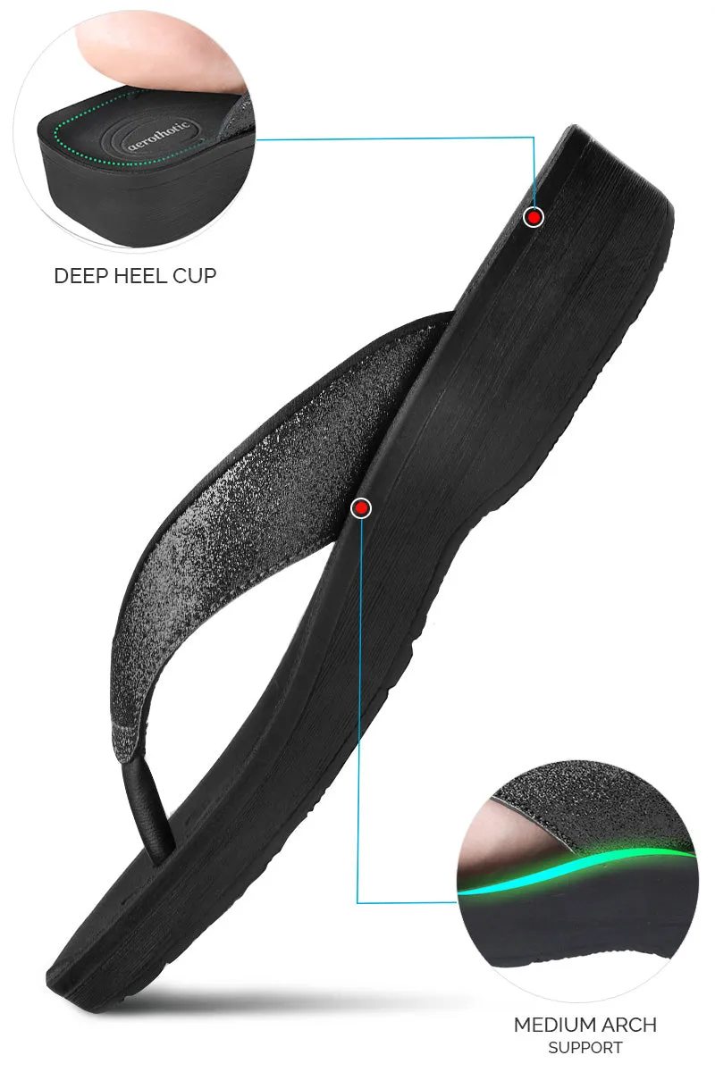 Leather Gladiator Sandals Aerothotic - Crystal Mist Women's Comfortable Flip-Flops Sandal