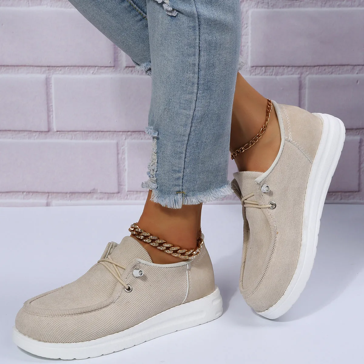 2022 New Women Shoes Sneaker Knitted Mesh  Flats Casual Summer Loafers Wide Width Platform Loafers