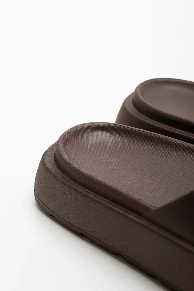 Sandals Resort Dominican Republic Platform Slide Brown