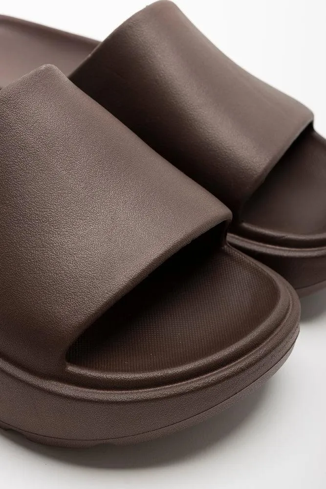 Flip Flop Sandals Platform Slide Brown