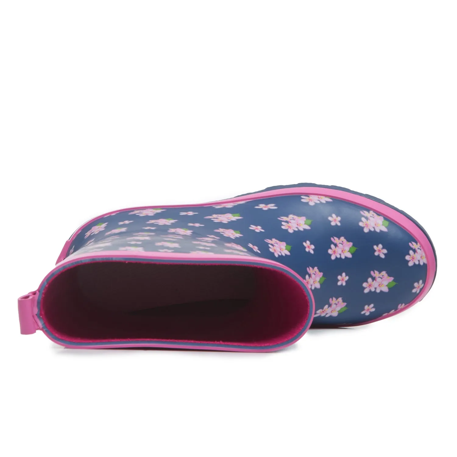 Laura Ashley Ladies High Cut Mid Calf Rubber Rain Boots, Lightweight Waterproof Booties for Women Name Brand Rain Boots