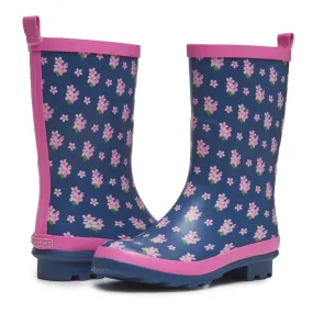 Rain Boots With Bow Laura Ashley Ladies High Cut Mid Calf Rubber Rain Boots, Lightweight Waterproof Booties for Women