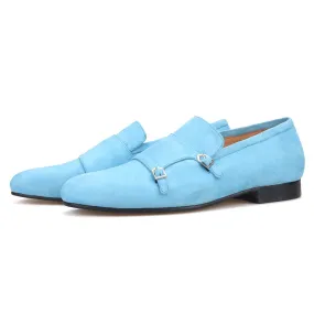 OneDrop Handmade Men Velvet Dress Shoes Hasp Party Wedding Banquet Prom Loafers Flat Loafers