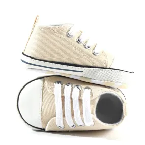 Canvas Soft-Sole Lace-up Baby First Walkers  - Classic Calabash Khaki Ohtani New Balance Turf Shoes