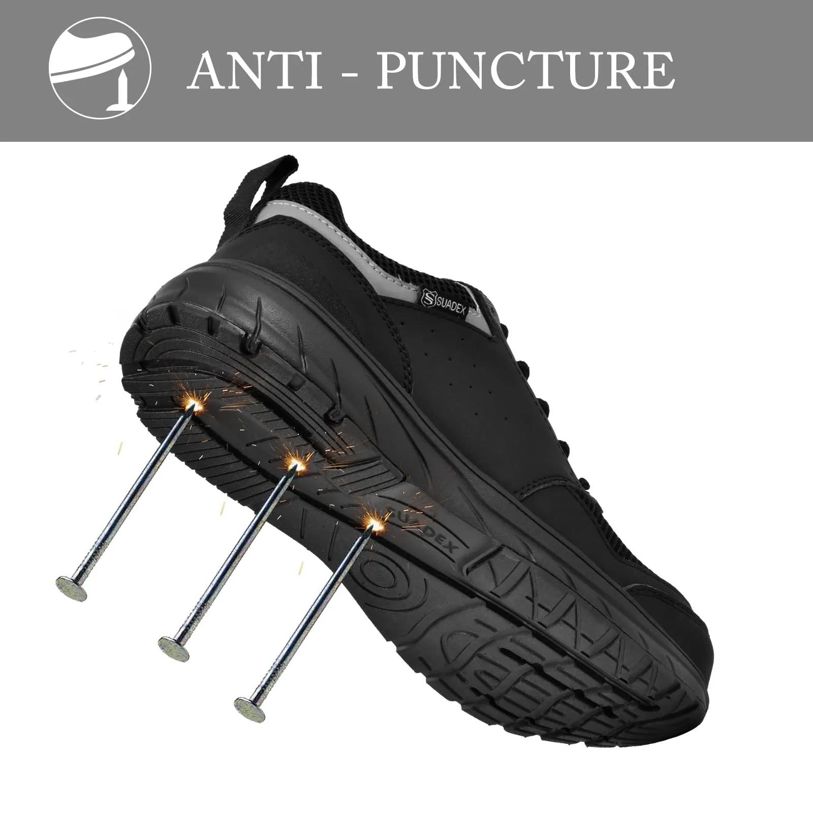 Asics Gel Ds Trainer 22 Running Shoe SUADEX Steel Toe Shoes for Men, Safety Toe Work Shoes for Women Indestructible Sneakers Breathable Lace Up Puncture Protection