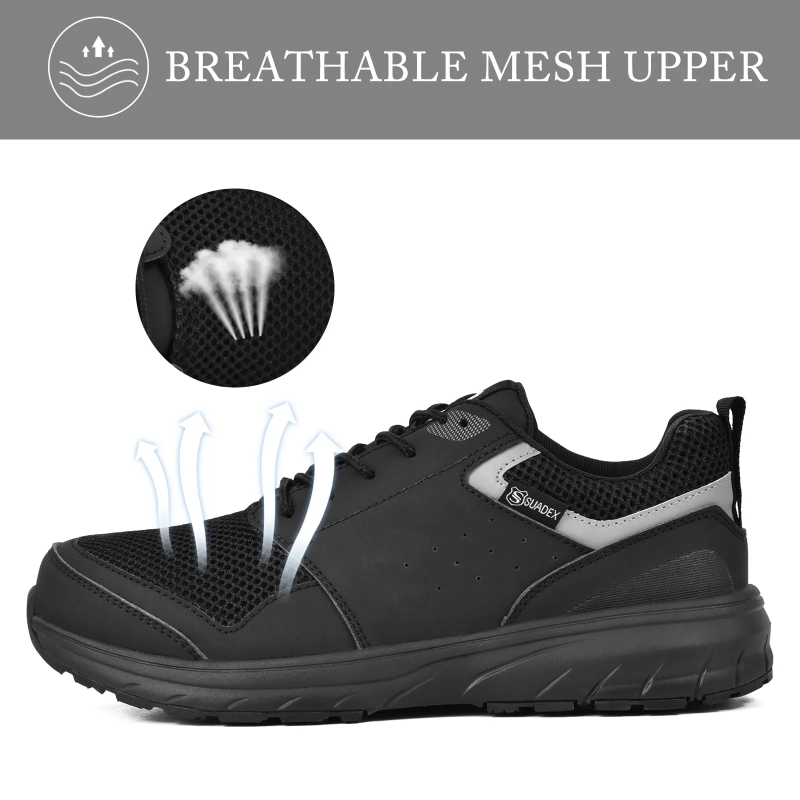 Asics Shoes Company Origin SUADEX Steel Toe Shoes for Men, Safety Toe Work Shoes for Women Indestructible Sneakers Breathable Lace Up Puncture Protection