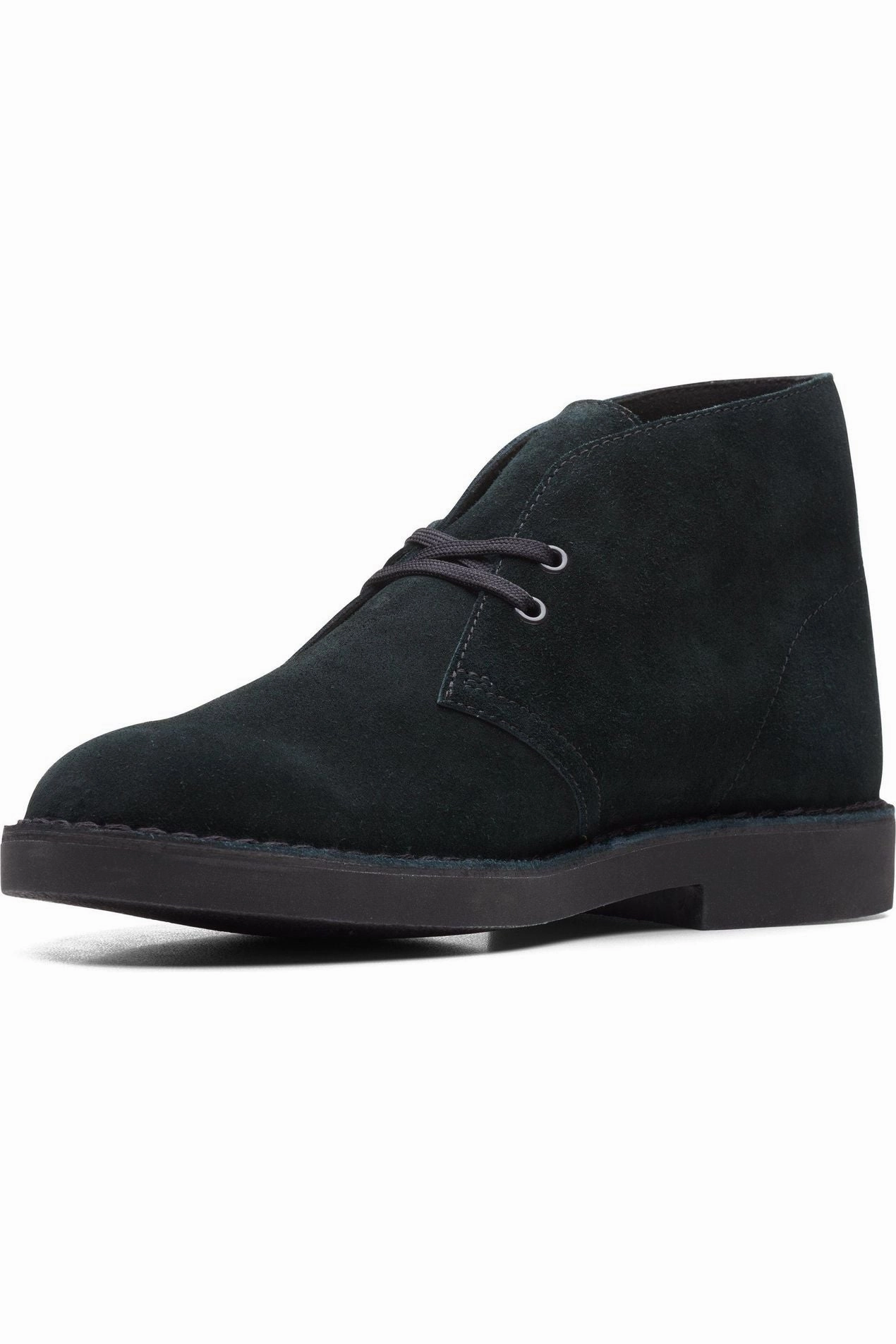 Odor Control Footwear Cozy Design Clarks Desert Boot Evo in Black Suede