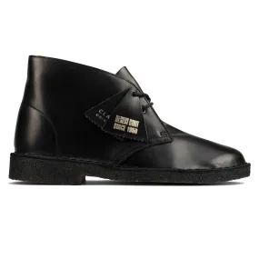 Clarks Originals New Desert Boot - Polished Black Comfort Tongue