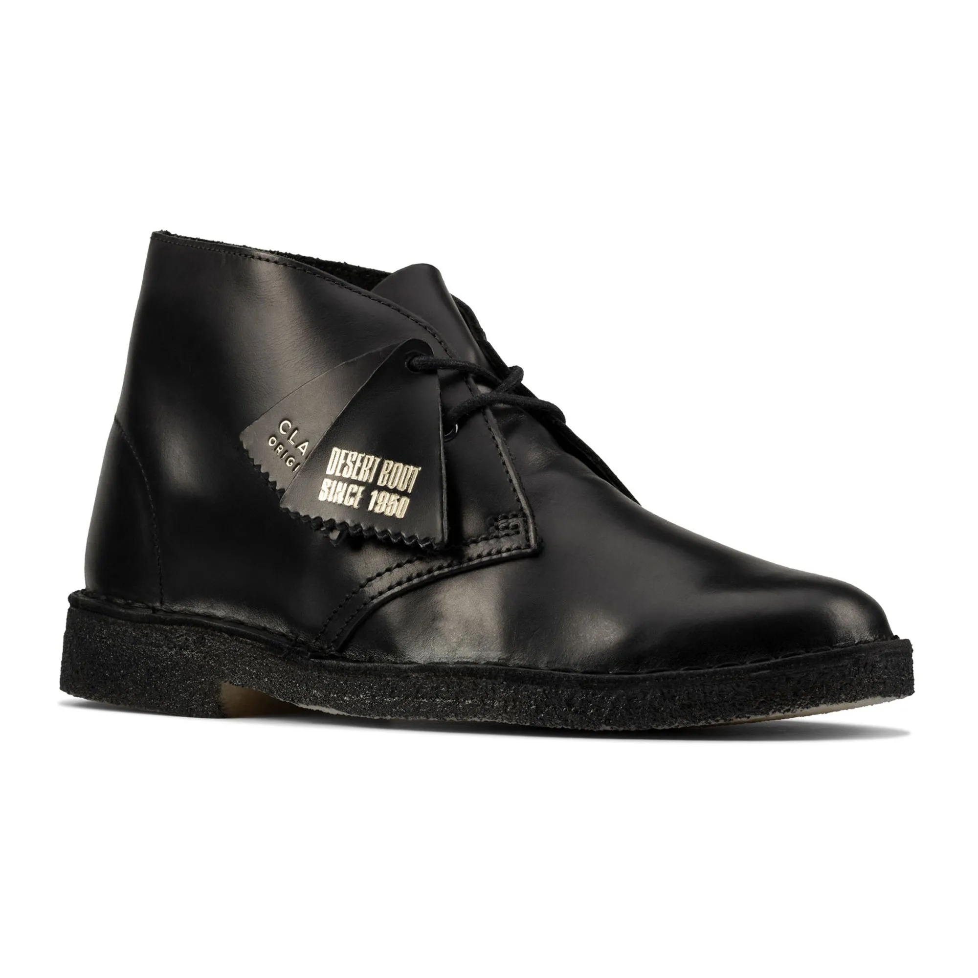 Clarks Originals New Desert Boot - Polished Black EVAOutsole
