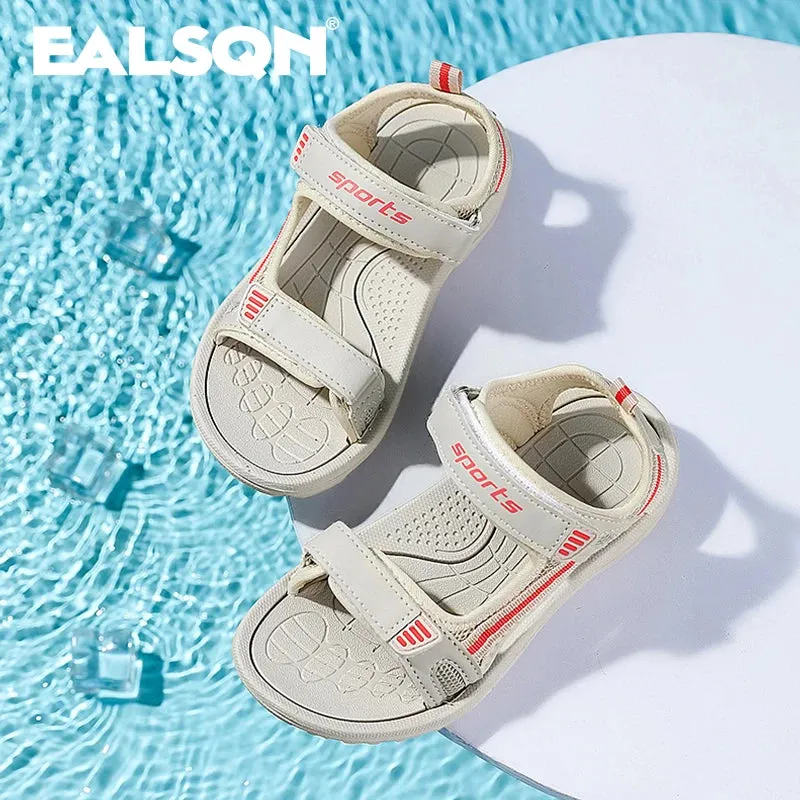 Summer Beach Water Children Sandals Fashion Shoes Lightweight Non-slip Soft Bottom Shading Leather Boys Comfortable Best Asics Trail Running Shoe