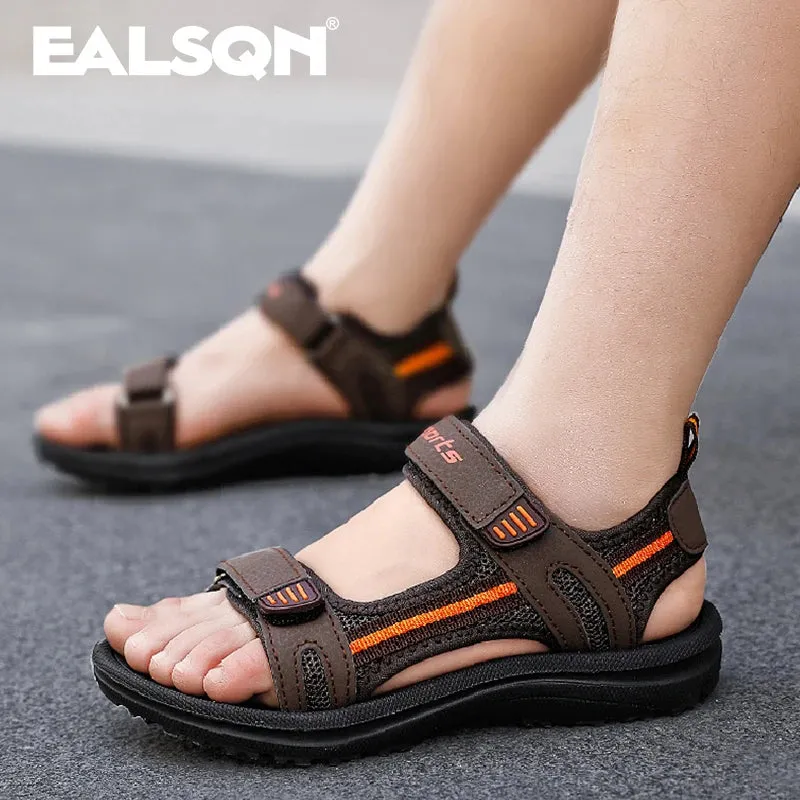 Summer Beach Water Children Sandals Fashion Shoes Lightweight Non-slip Soft Bottom Shading Leather Boys Comfortable Asics Running Shoes Online