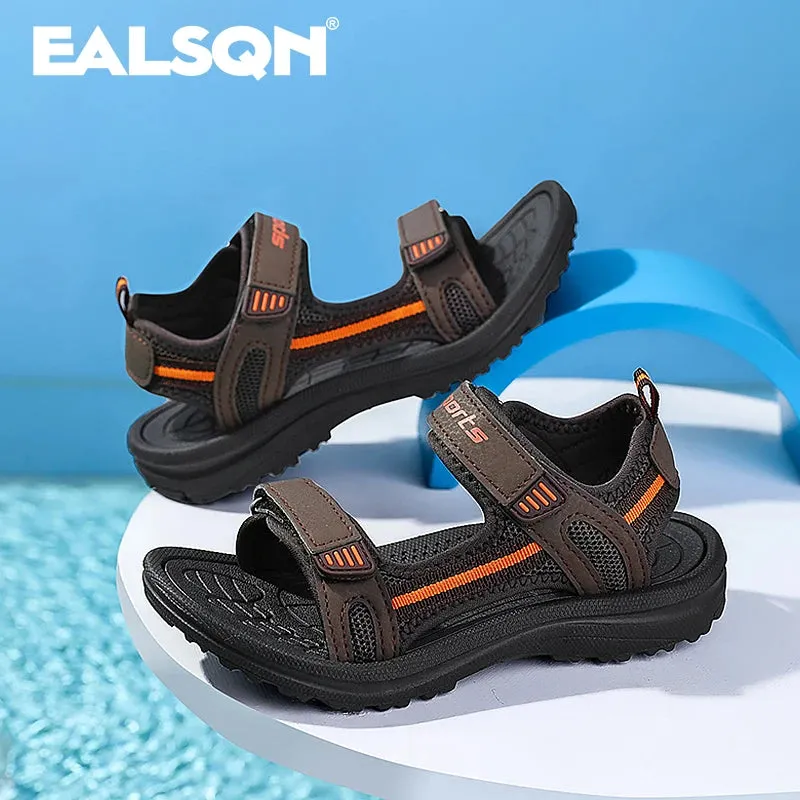 Summer Beach Water Children Sandals Fashion Shoes Lightweight Non-slip Soft Bottom Shading Leather Boys Comfortable Asics Gel-challenger 15 Tennis Shoes