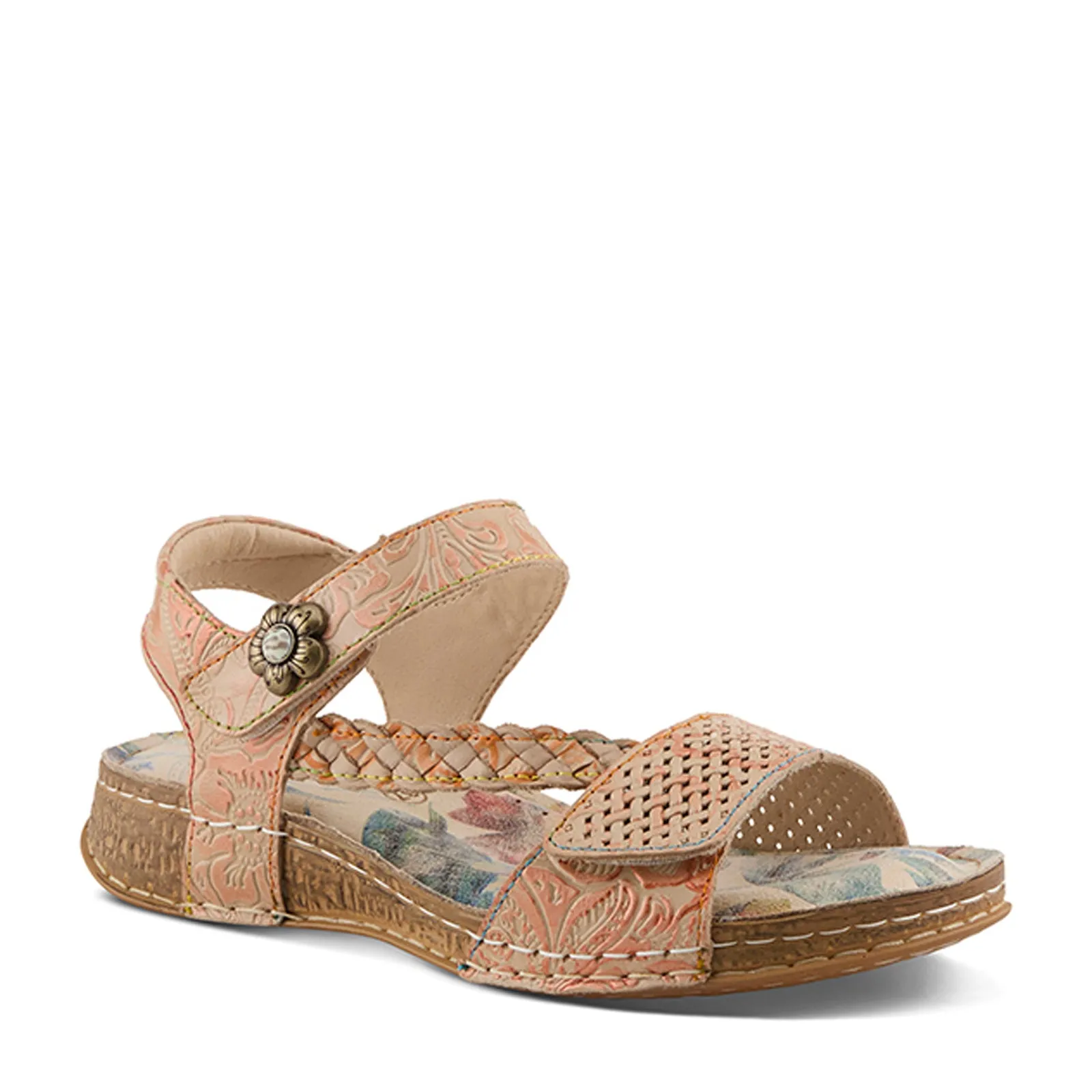 Woven Chunky Heel Women's L'Artiste By Spring Step, Popular Sandal