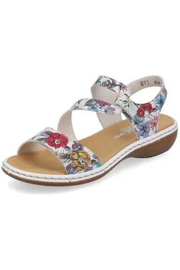 Toe Free Relaxed Fit Rieker Womens Sandals 659C7 92 multi