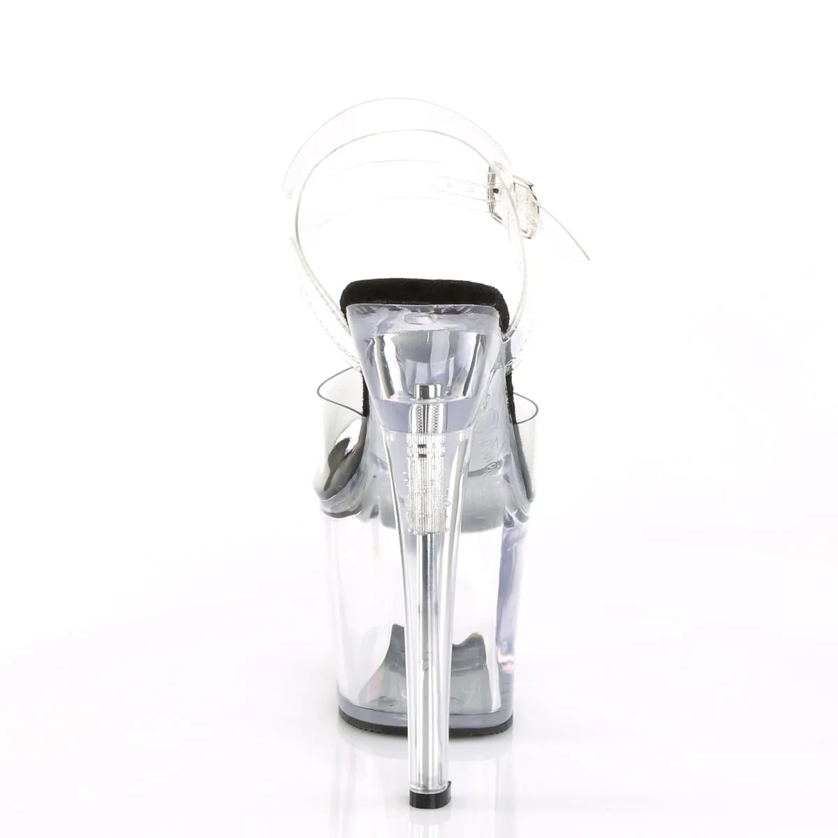 RADIANT-708 Pleaser Clear/Black Sexy Platform Shoes (Pole Dancing Heels) Bleach Shoes Asics