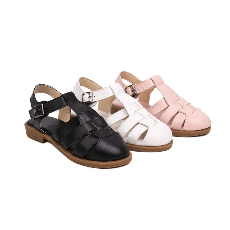 Best Shoes Flat Footed People Women's's Lolita Round Toe Hollow Out Flat Sandals