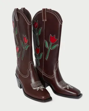 Wilder Espresso Tulip Leather Boot Print Adidas Shoes