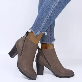 Adidas Nurse Shoes Women's Stylish Side Zipper Block Heel Ankle Boots 26790108S