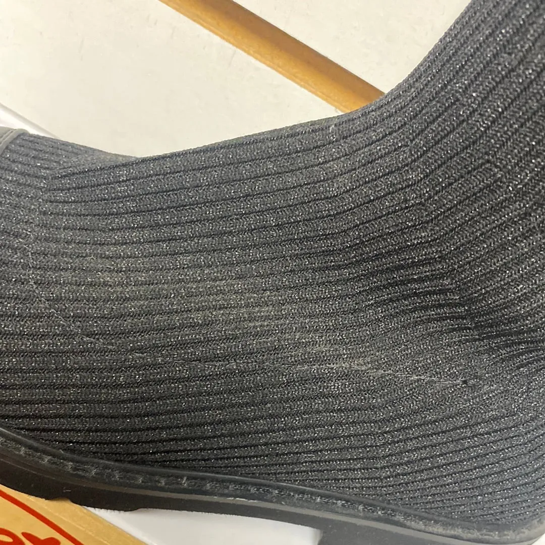 SALE FW22 Lolit GF2105 Black Glitter Knitted Sock Thick Bottom Boot Rain Boots Designer