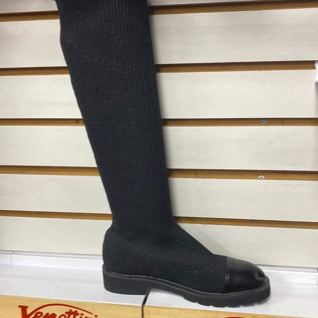 SALE FW22 Lolit GF2105 Black Glitter Knitted Sock Thick Bottom Boot Bogs Carson Chelsea Rain Boots