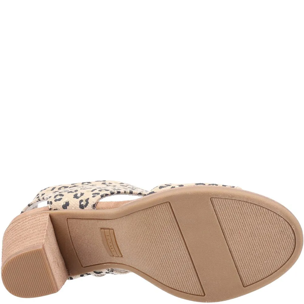 TOMS Majorca Cutout Textured Cheetah Sandal Ventilated Light Build