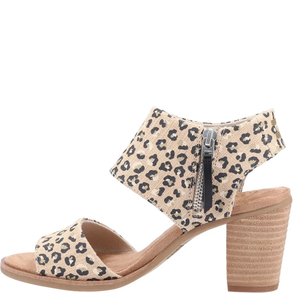 TOMS Majorca Cutout Textured Cheetah Sandal Stylish and Comfortable