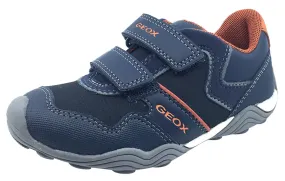Metallic Asics Shoes GEOX Boy's Arno Hook and Loop Sneaker (Navy/Dark Orange)