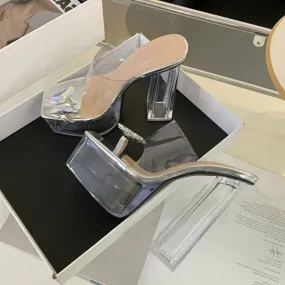 Fashion Clear band Platform High Heel sandals Asics Shoes Gel Kayano 27