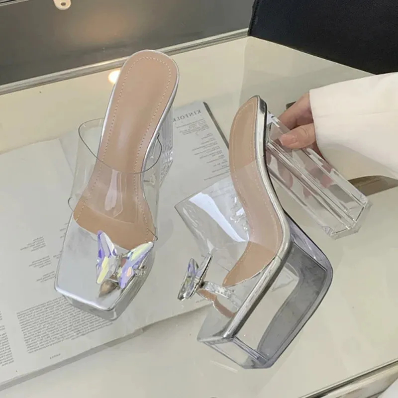 Fashion Clear band Platform High Heel sandals Best Asics Shoes For Gym Training