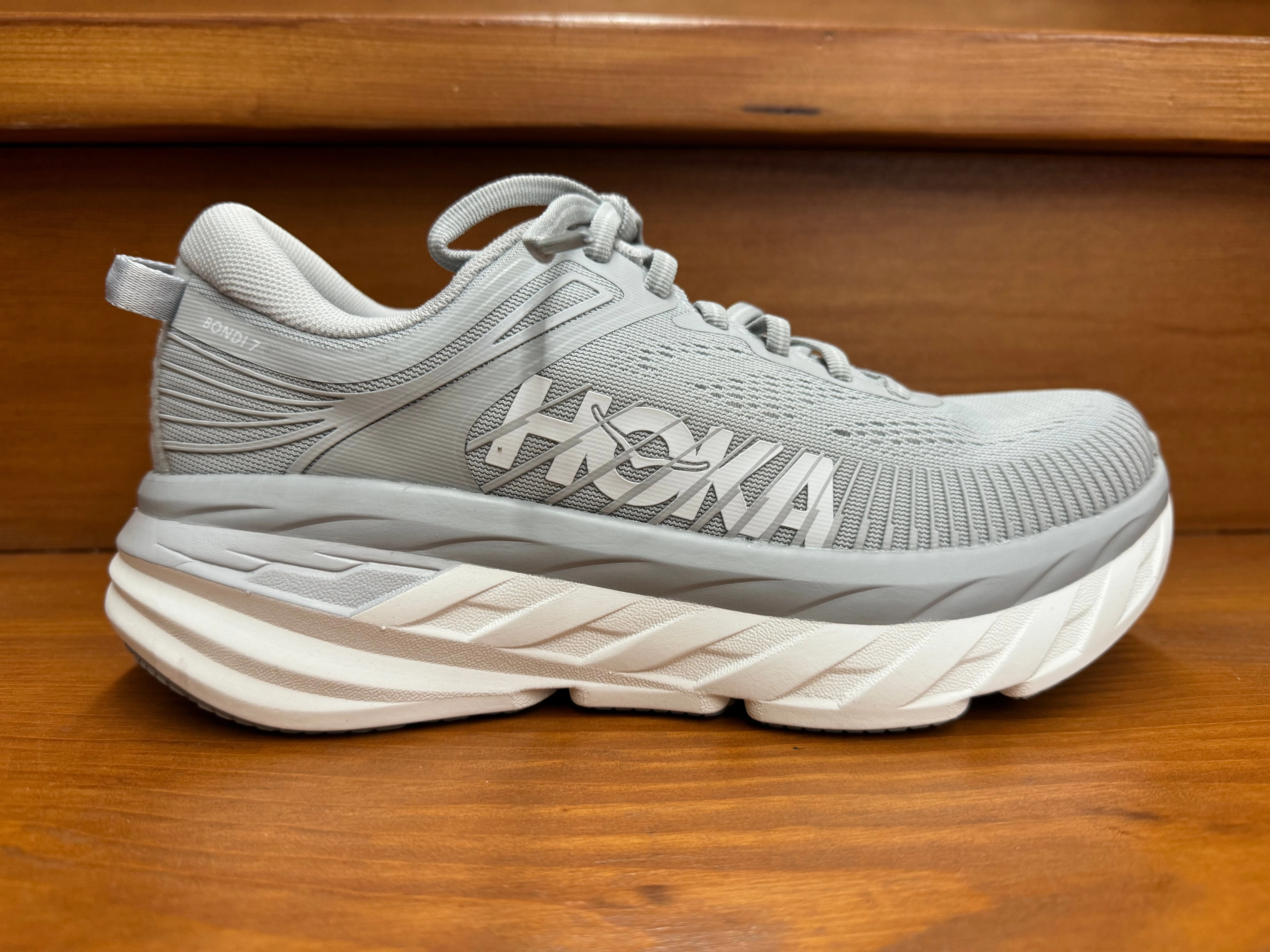 volleyball - compatible running shoes Retro Hoka Bondi 7 Harbor mist/White  1110519 HST & 1110531 HST women's