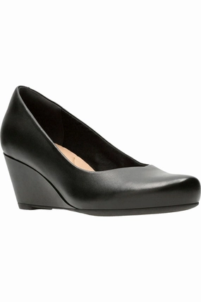 Clarks Flores Tulip in Black leather Classic Line