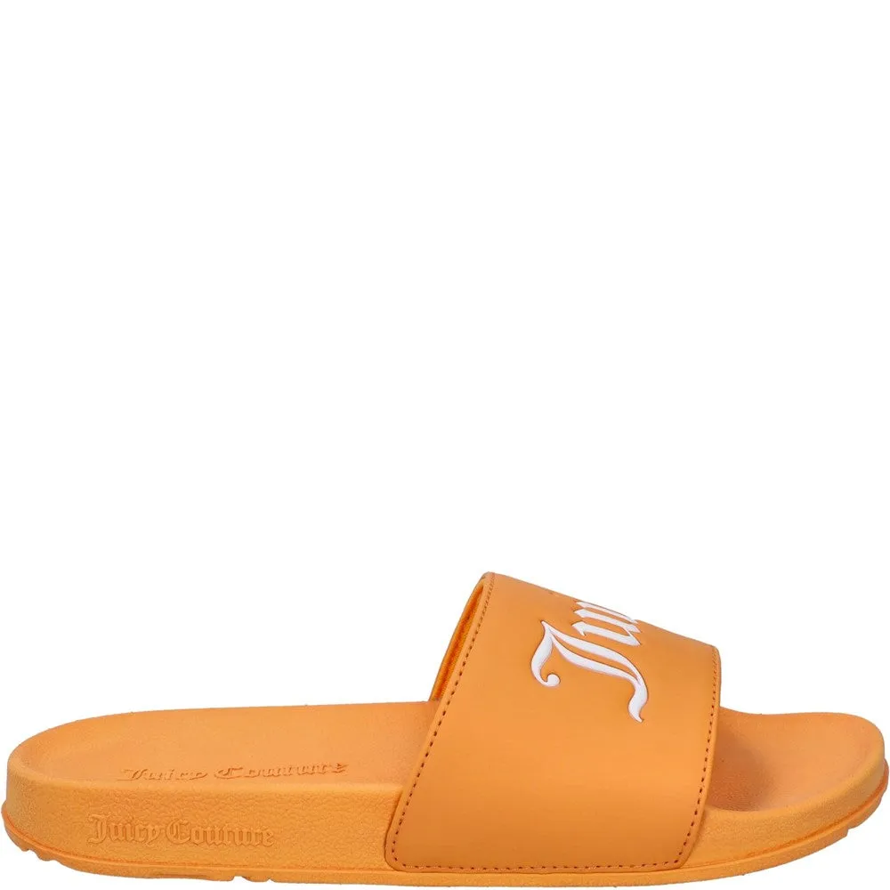 Juicy Couture Collegiate Embossed PU Slider Light Tread Outing Fit