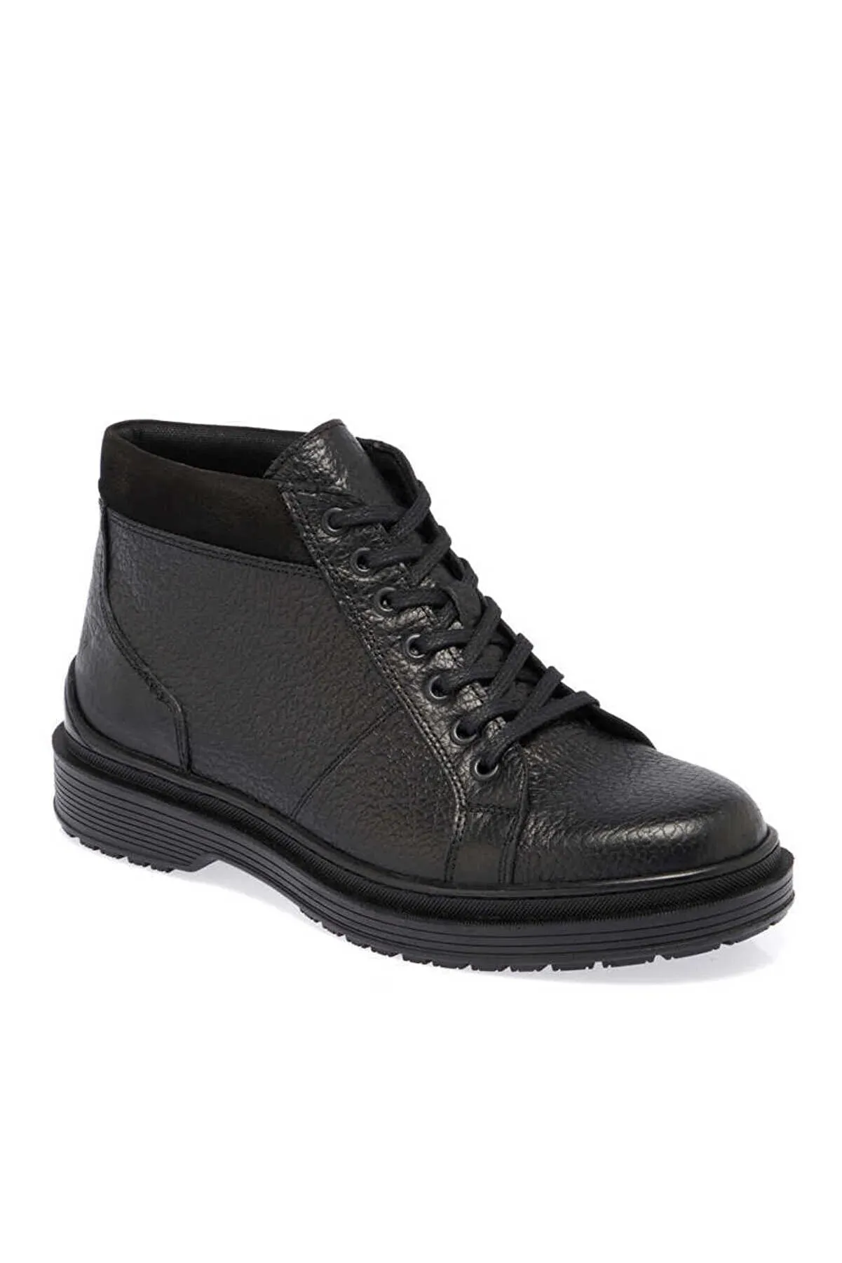 Tergan Men's Black Leather Casual Boots Para Boots