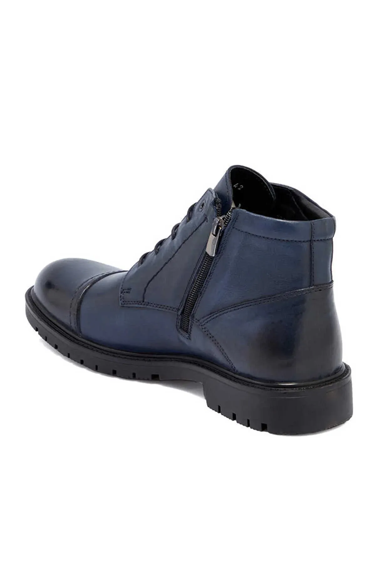 Tergan Men's Navy Blue Leather Casual Boots Bridal Cowgirl Boots