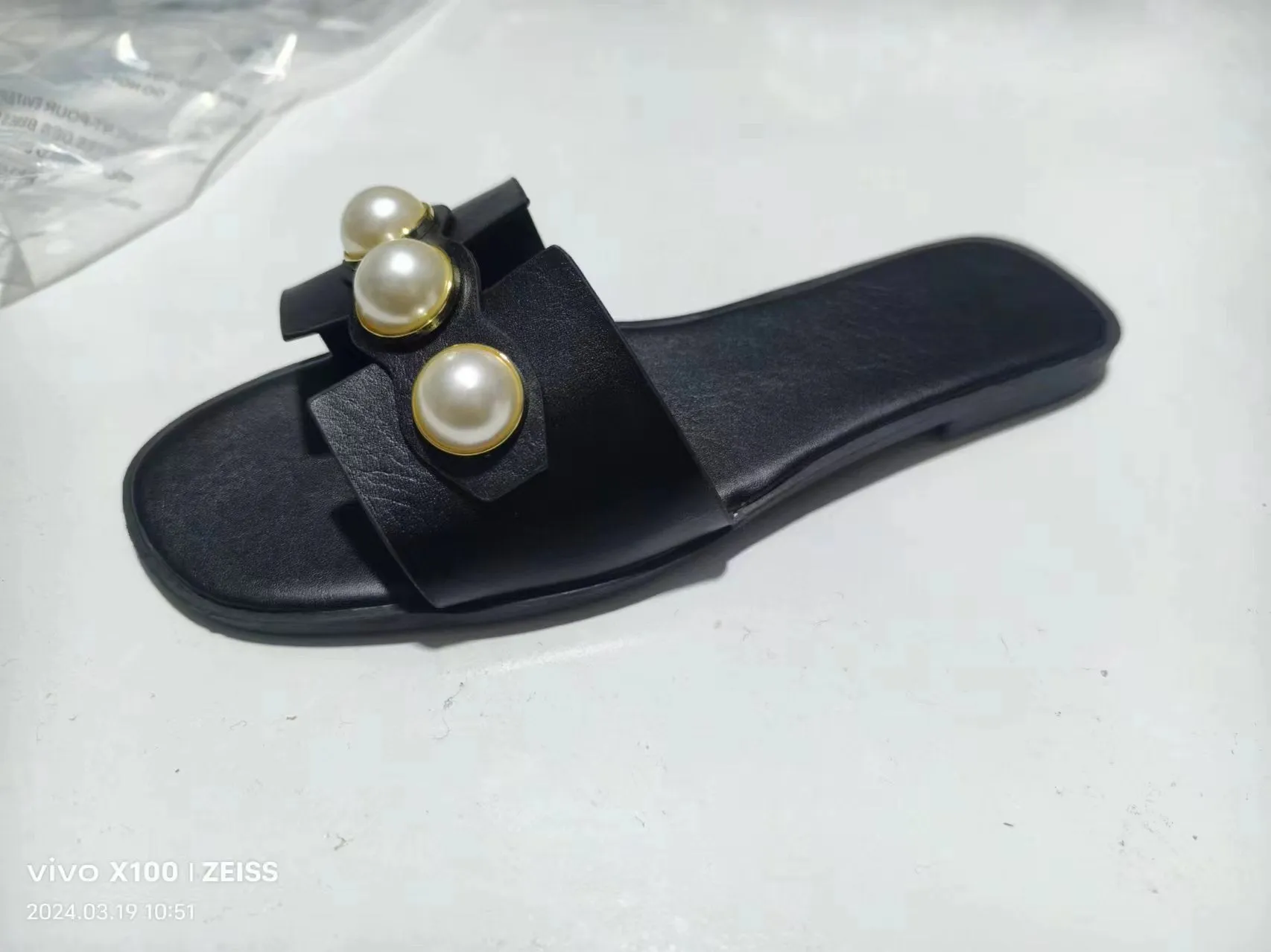 [The Eden Pearl Slide] | Elegant Flat Slippers with Oversized Pearls | Lightweight Beach to Brunch Sandals by TGC  Trust God Claudia The Cocktail Slippers