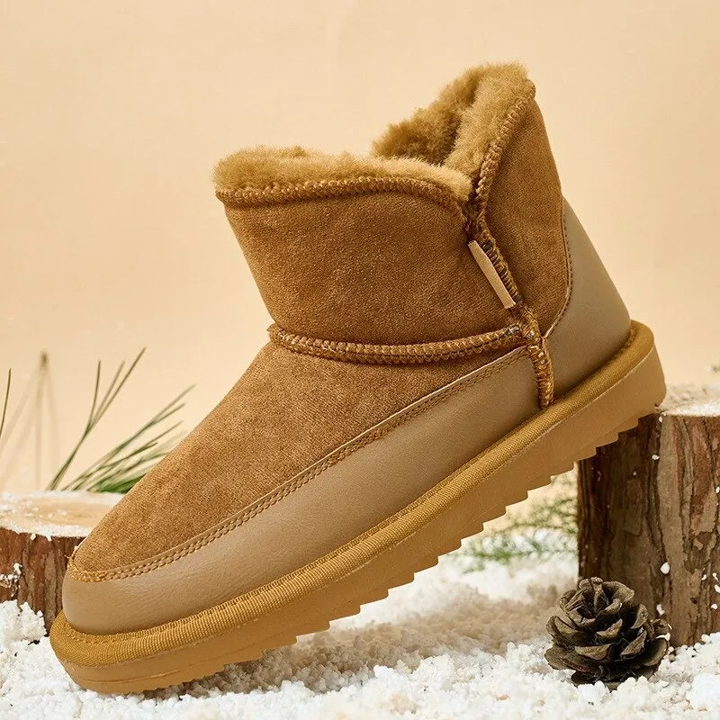 Macy's Snow Boots Fur-Lined Short Sheepskin Leather Snow Boots For Women
