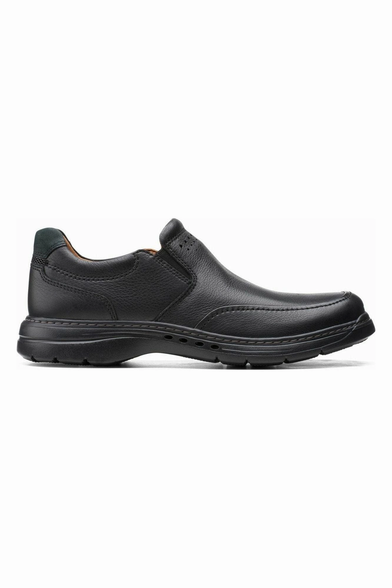 Clarks Un BrawleyStep Black Leather Ergonomic Shoe Shape