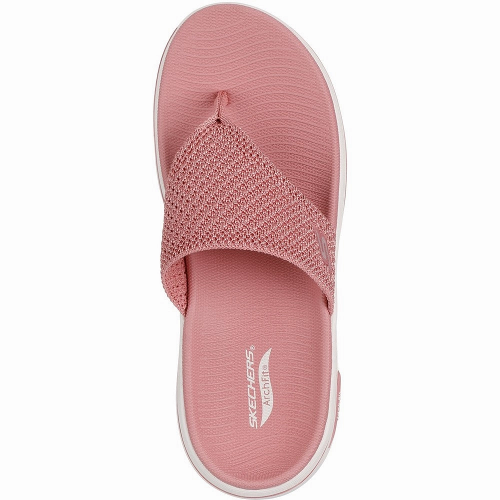 Skechers Go Walk Arch Fit 2.0 Sandal Dusk Step Square Toe Design