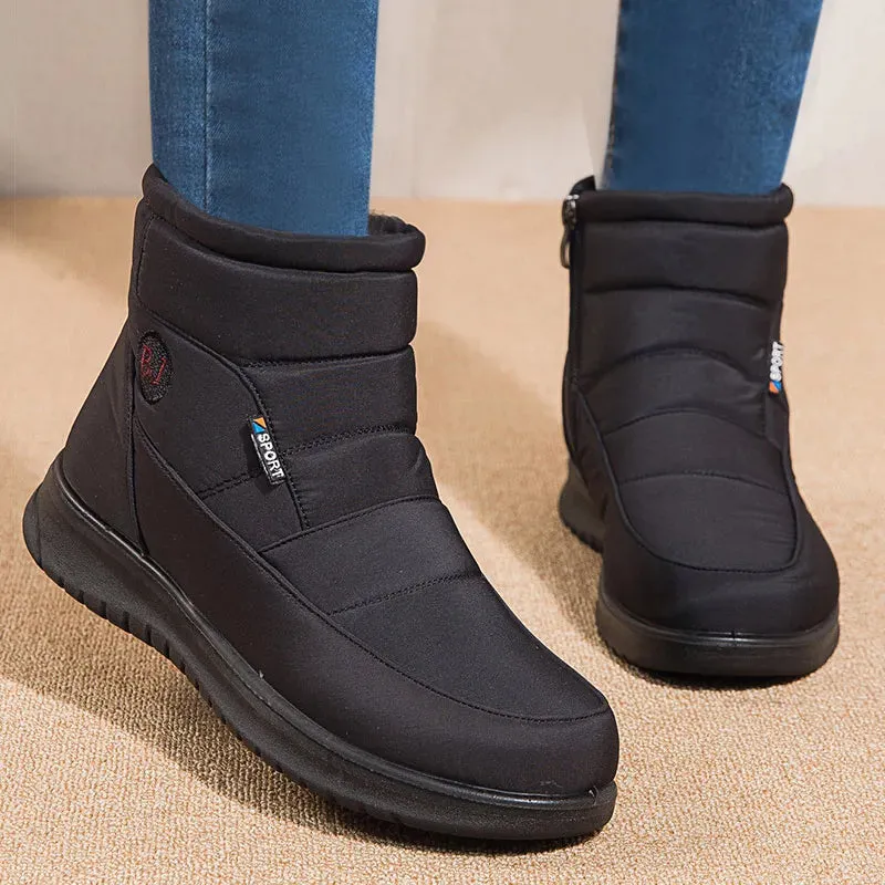 Women Zipper Ankle Boots Winter Botas Femininas Keep Warm Botines Fantiny Snow Boots