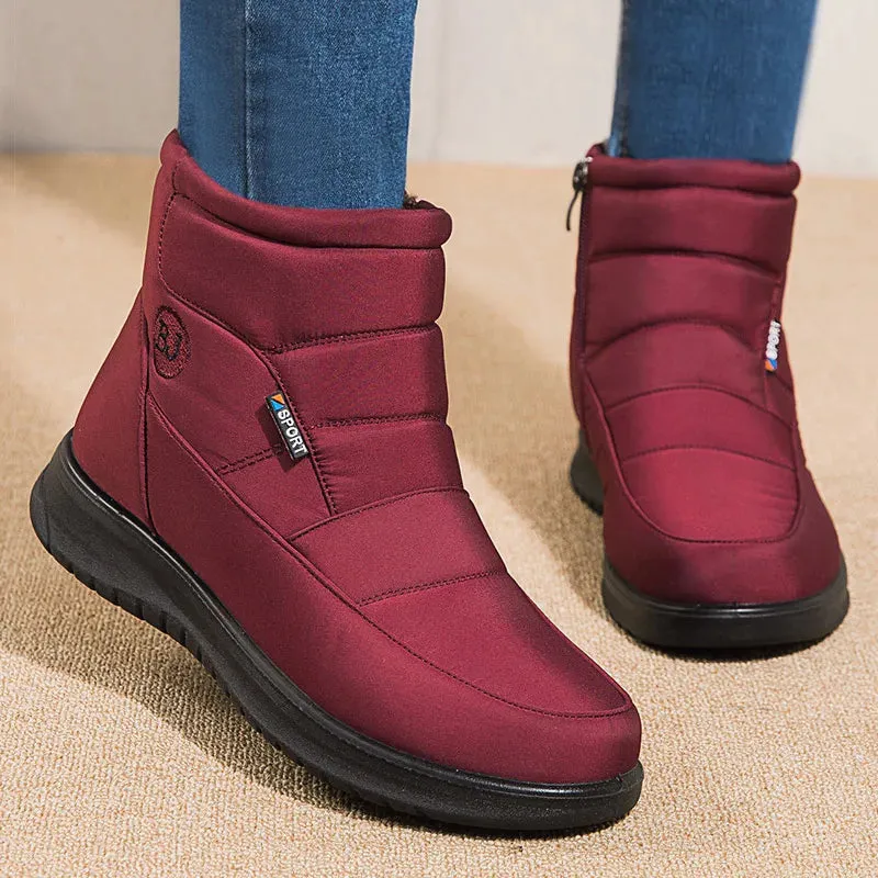 Women Zipper Ankle Boots Winter Botas Femininas Keep Warm Botines Size 15 Snow Boots
