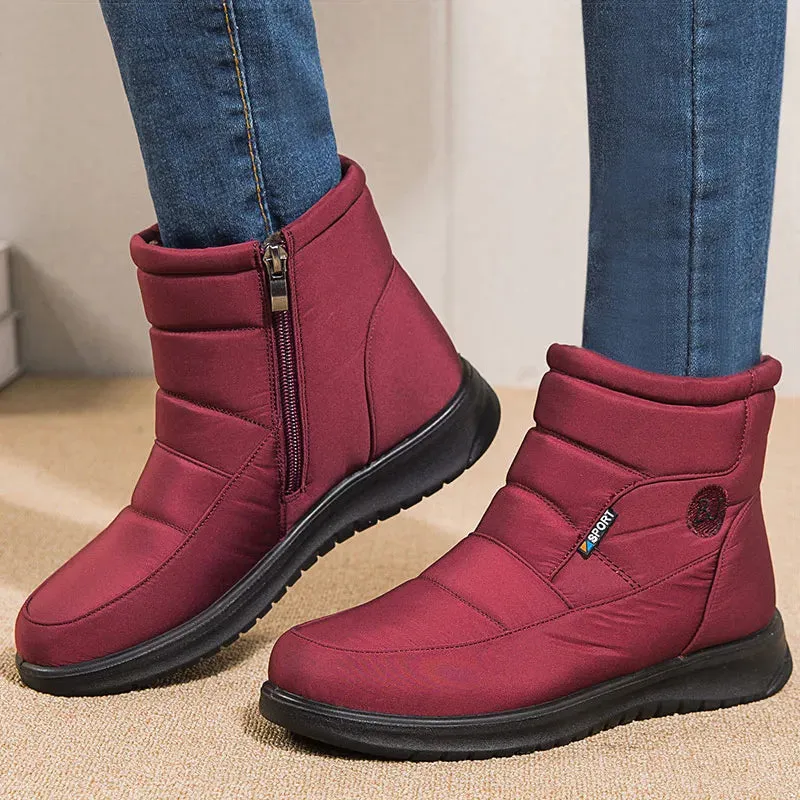 Women Zipper Ankle Boots Winter Botas Femininas Keep Warm Botines Jeffrey Campbell Snow Boots